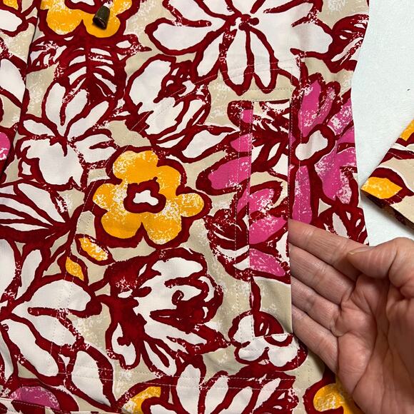 Zenergy by Chico's Floral Print Full Zip Jacket Size Large/12 Maximalist - Picture 6 of 10